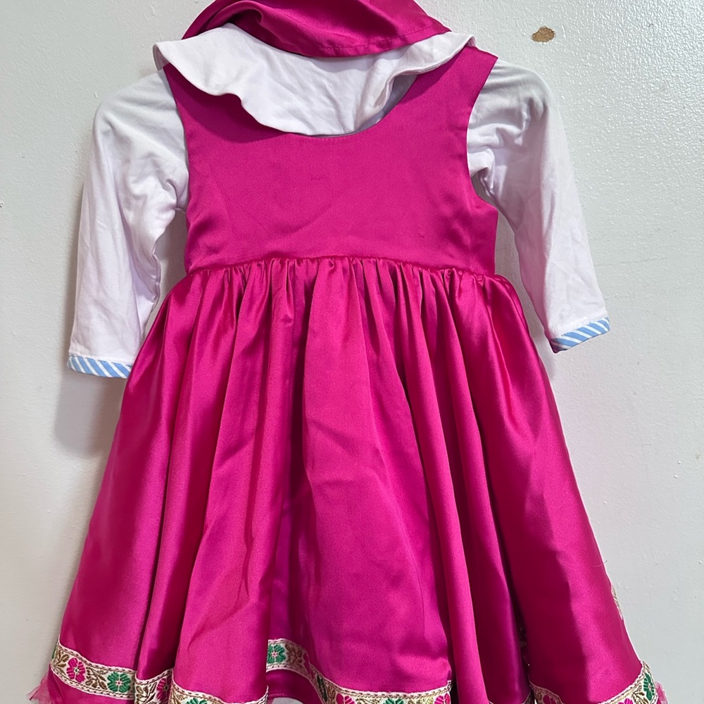 Pink and White Kids Costume Dress